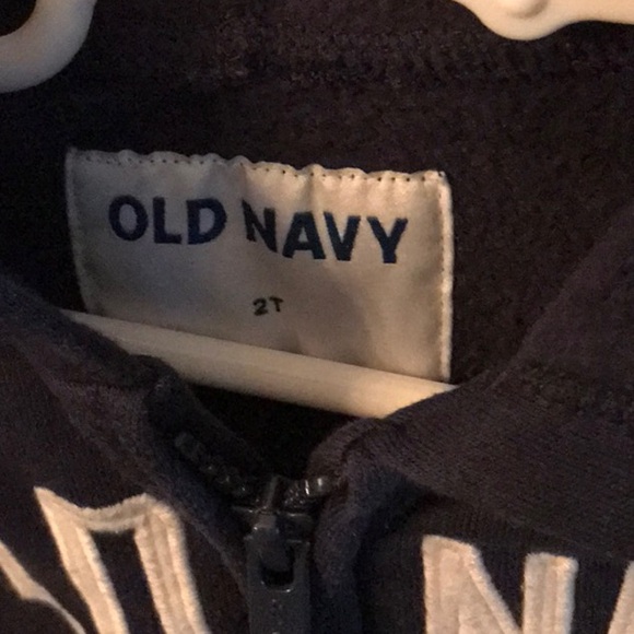 Old navy sweat suit set size 2T full zip hoodie  pockets cotton polyester blend - Picture 2 of 9